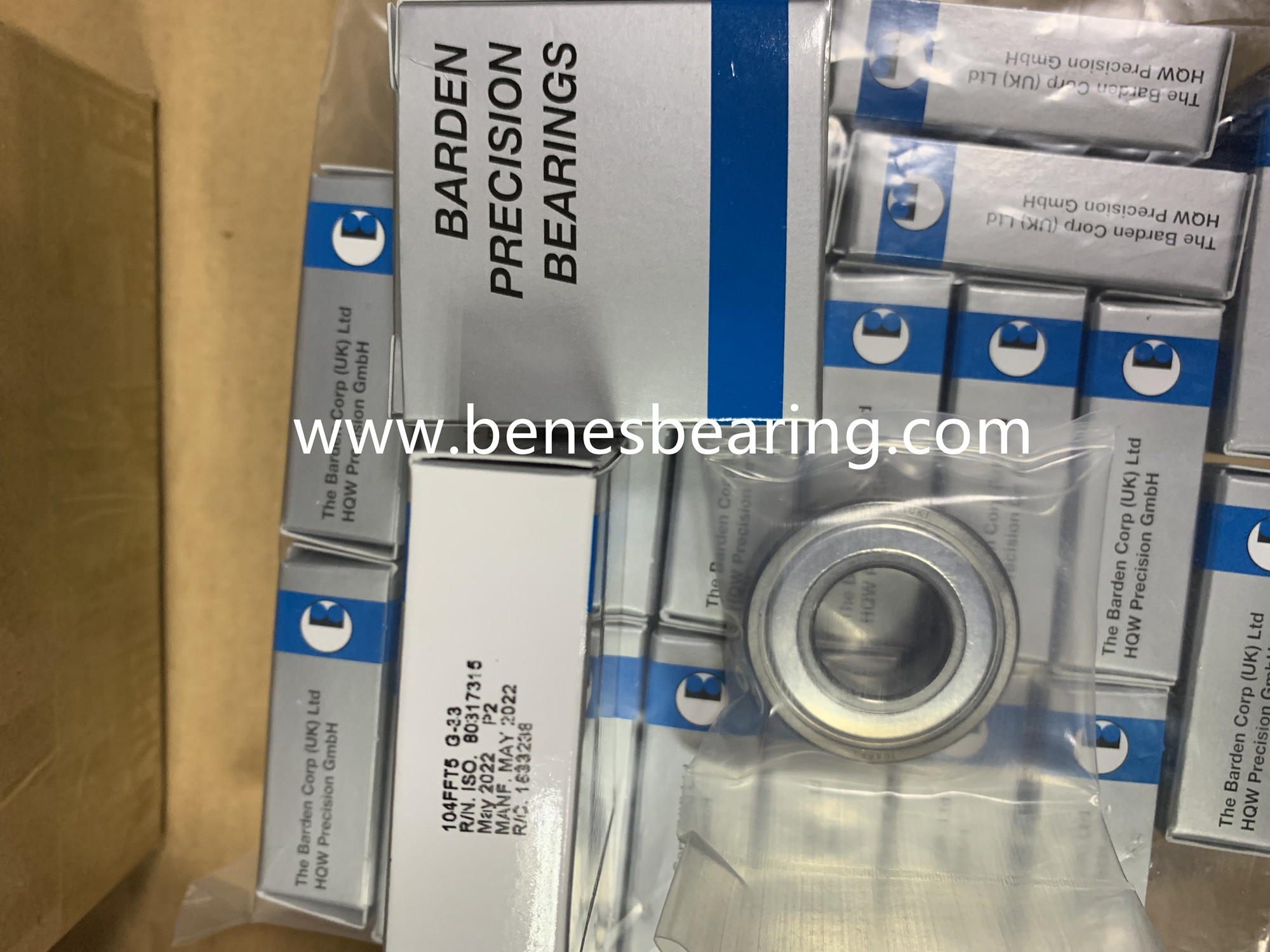 Barden 104FFT5 G-33 Deep Groove Spindle Bearing, 20 mm Dia Bore, 42 mm OD, 12 mm W, 9.23 kN 